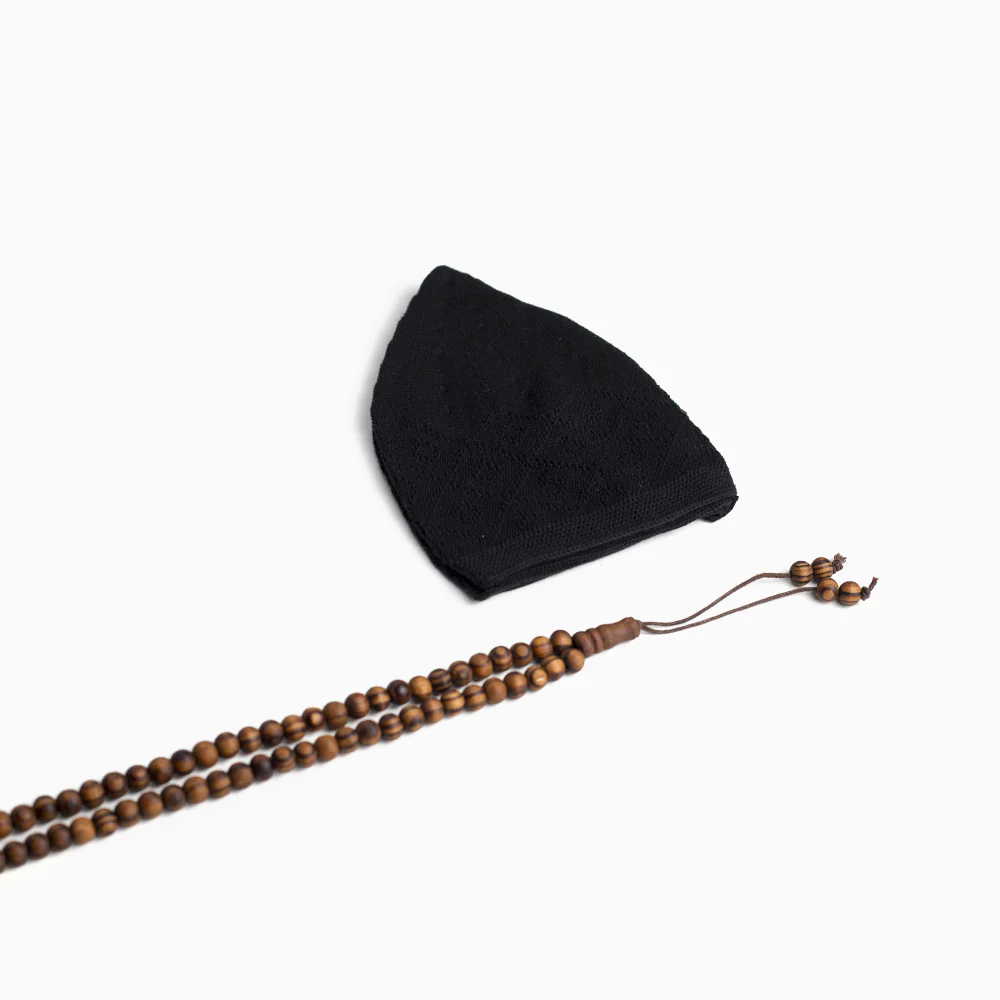 ABDEEZ Prayer Cap Collection (Pack of 5) + Wooden Tasbeeh (Not for Use) - Image 11